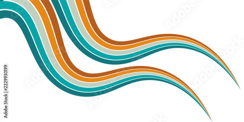Abstract Gradient Color Swirl Shapes. Vector Graphics with Wavy Lines in Rainbow Colors. Colorful Liquid Wave Pattern. Squiggly Design Elements.