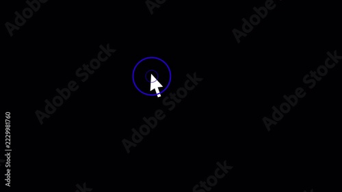 Mouse cursor click spark sign animation on transparent background, mouse pointer click burst animated with alpha channel.