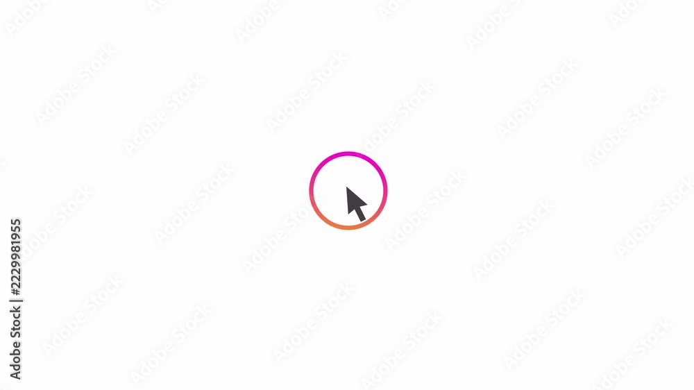 Mouse cursor click with spark icon sign animation on transparent ...