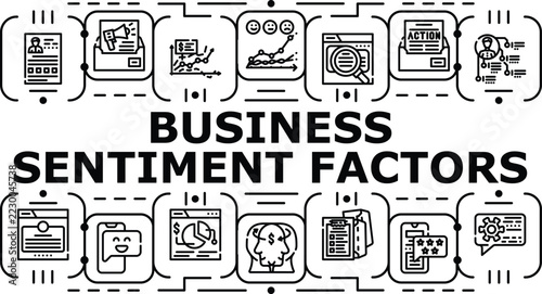 Obraz na plátně Business sentiment factors banner infographic