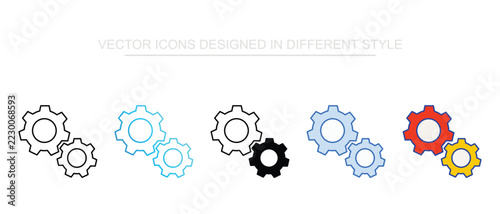 Settings icon design with white background stock illustration