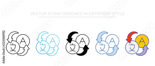Translation icon design with white background stock illustration