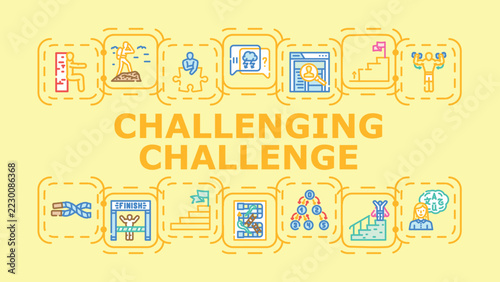 Obraz na plátně Challenging challenge banner infographic