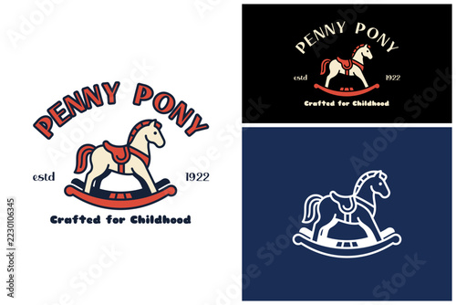 Penny pony rocking horse toy established 1922 with text.