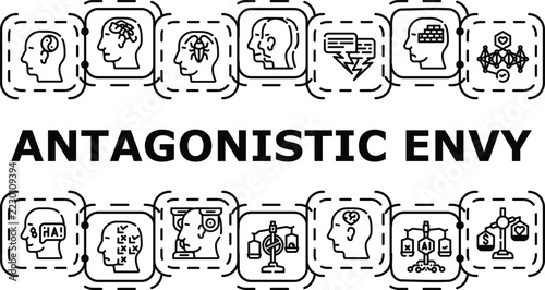 Fotografie Antagonistic envy banner infographic