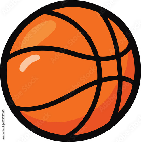 Vector illustration of a basketball on white background, a flaming basketball