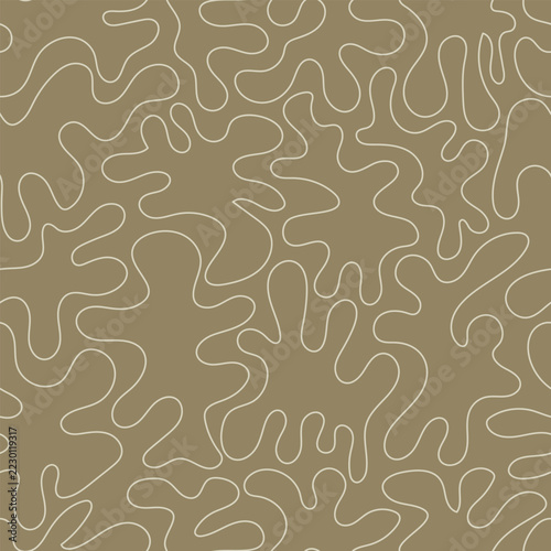 Abstract Wavy Line Pattern on Earth Tone Beige Background