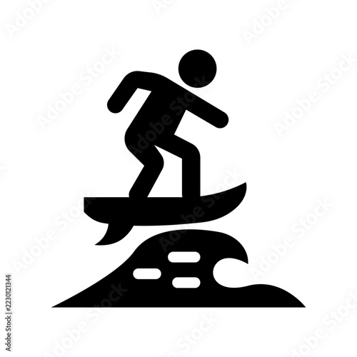 Canvas Print surfing solid icon illustration vector graphic.eps