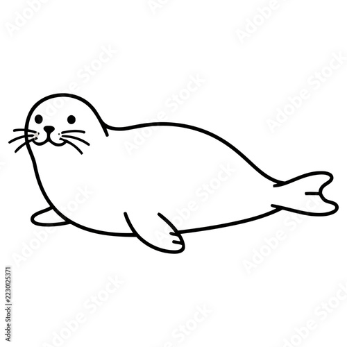 Simple line drawing of a seal