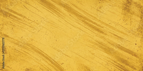 Golden yellow abstract rusty metal texture background with distressed surface. Template, card and social media design