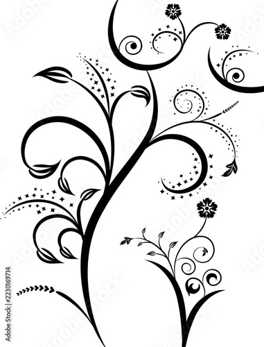 Floral silhouette sexy girl