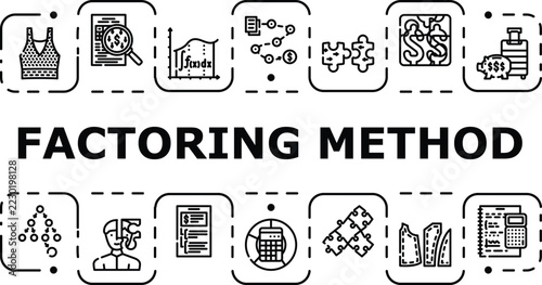 Obraz na plátně Factoring method banner infographic