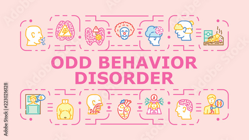 Obraz na plátně Odd behavior disorder banner infographic