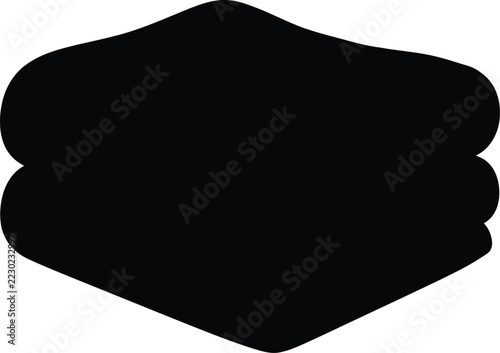 Abstract black geometric shape with rounded edges and wavy sides on white background