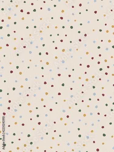 Multicolored circus confetti dots on cream