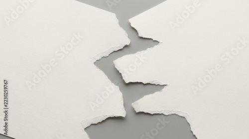Torn white paper split background