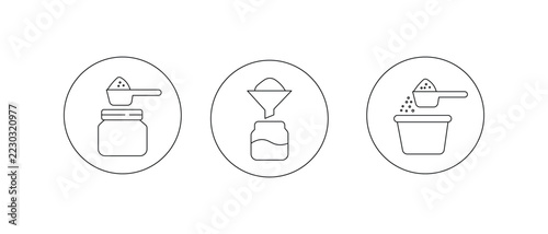 Powder scooping and pouring icons