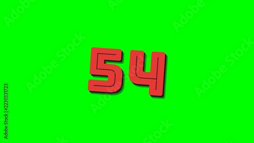 1 to 100 Counter Animation - Brutalist Inline Stripe Stamp on Green Screen Chroma Key 1080p