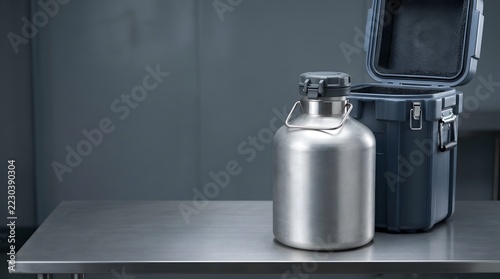 Cryogenic vapor shipper beside protective transport case