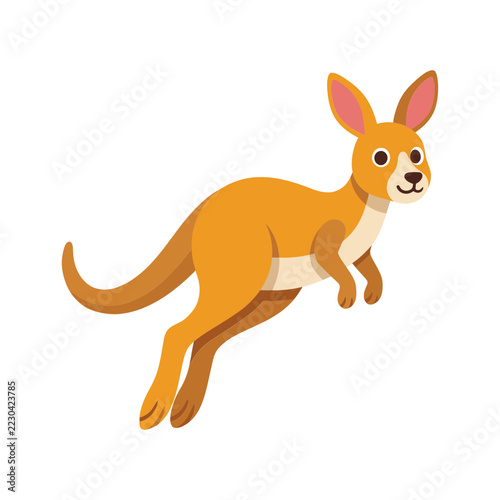 Cute kangaroo animal character illustration