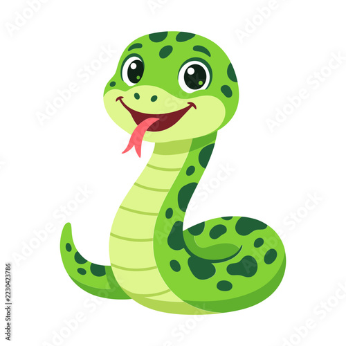 Cute snake animal character illustration