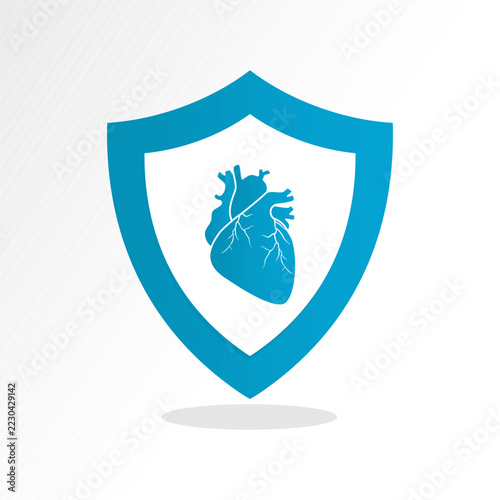 Heart-in-Shield Icon, a concept for safeguarding health