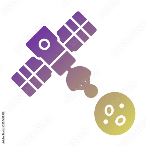 Space Technology icon illustration. This is a vector single icon with a solid gradient style. It is suitable for various purposes, including website design, mobile app design, and logo design.