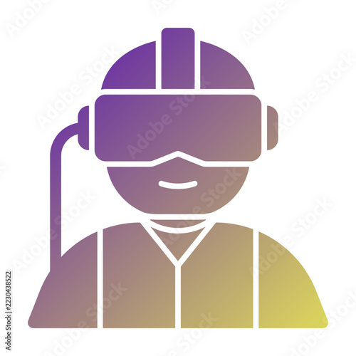 Virtual Reality icon illustration. This is a vector single icon with a solid gradient style. It is suitable for various purposes, including website design, mobile app design, and logo design.