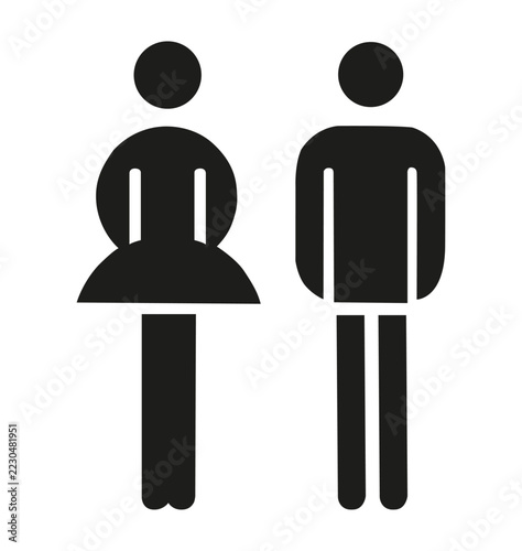 Figura maschile e femminile stilizzate
