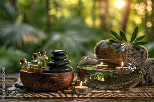 Zen Spa Setup with Essential Oils