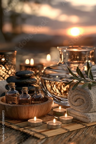 Zen Spa Setup with Essential Oils