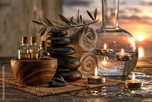 Zen Spa Setup with Essential Oils