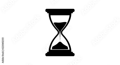 Black Silhouette Hourglass Icon Symbolizing Time Passing, Countdown, and Measurement