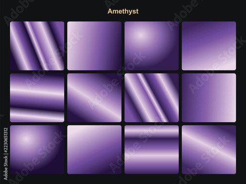 Amethyst Purple Gradient Color Swatches Collection for Modern Design