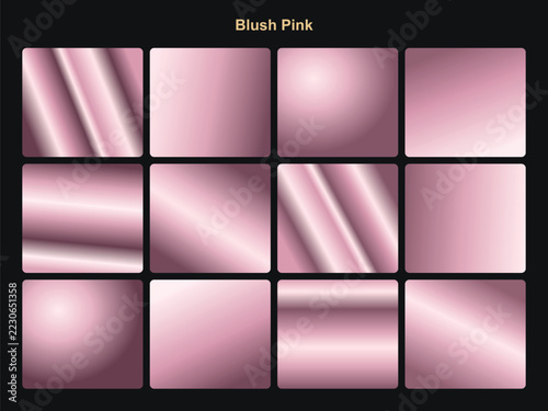 Blush Pink Metallic Gradients & Rose Gold Shiny Textures Collection