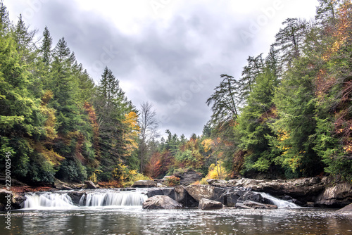 Obraz na plátně Autumn Colors Abound at Swallow Falls in the Appalachian Mountains