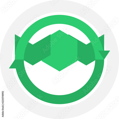 Professional circular economy icon representing sustainable product lifecycle management and zero waste logistics for business