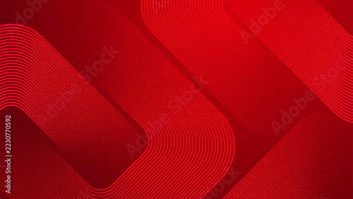 Red geometric striped rounded shapes background
