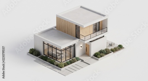 3D Isometric Modern House Project