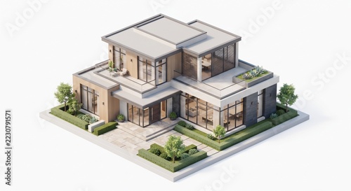 3D Isometric Modern House Project