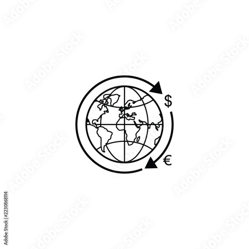 Global currency exchange circulation symbol