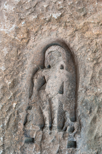 Amba-Ambika group of caves, a rock-cut caves of The Manmodi or Manmukud Caves complex, an unfinished Chaitya-cave and a number of ruined cells and viharas, Junnar, Pune, Maharashtra, India.
