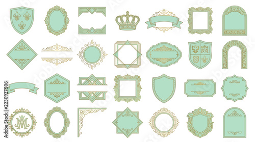Elegant Vector Emblems and Borders, Decorative Frames, Monograms