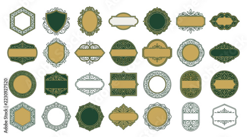 Elegant Ornate Frames and Labels Collection - Isolated Vector Graphics