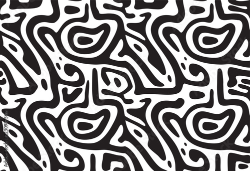 Black And White Abstract Pattern For Sports Jersey Design