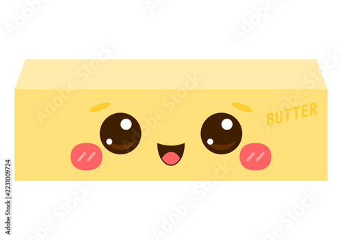 Yellow butter shaped squishy toy, Kawaii squishy butter antistress toy. Stress Relief Fidget Toy. Yellow butter shaped squishy toy with a kawaii face