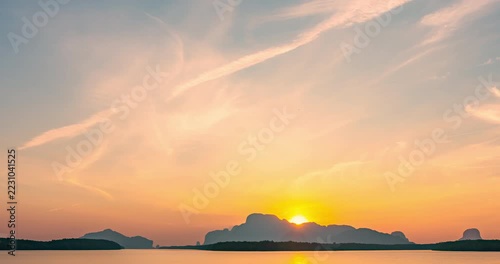 Beautiful 4K Time lapse of Majestic sunrise or sunset clouds sky landscape,Amazing colorful light of nature cloudscape sky background