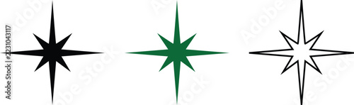 Sparkle star icon set vector illustration isolated on white background