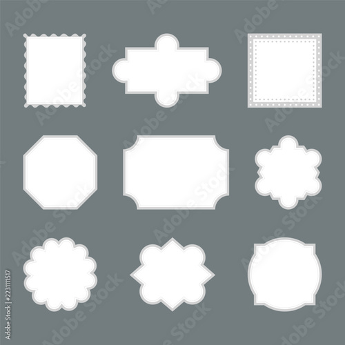 Labels set. Label frames, stickers, tags, badges. Vector illustration