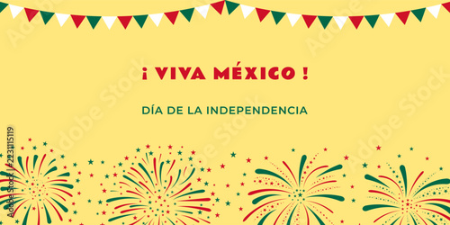 Mexico Independence Day banner, poster, card. 